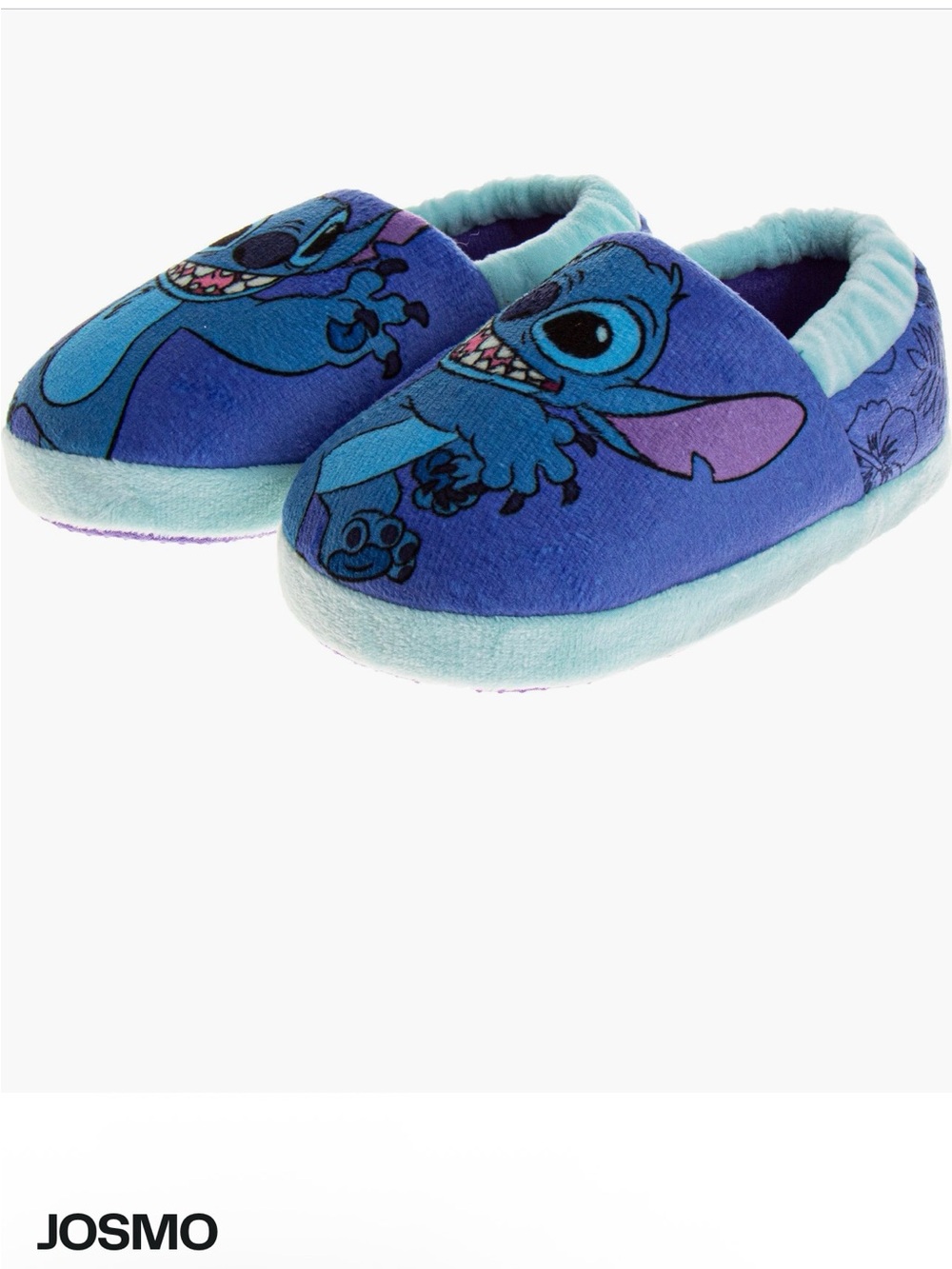 NWT-Josmo Stitch Plush Slippers in Blue and Aqua